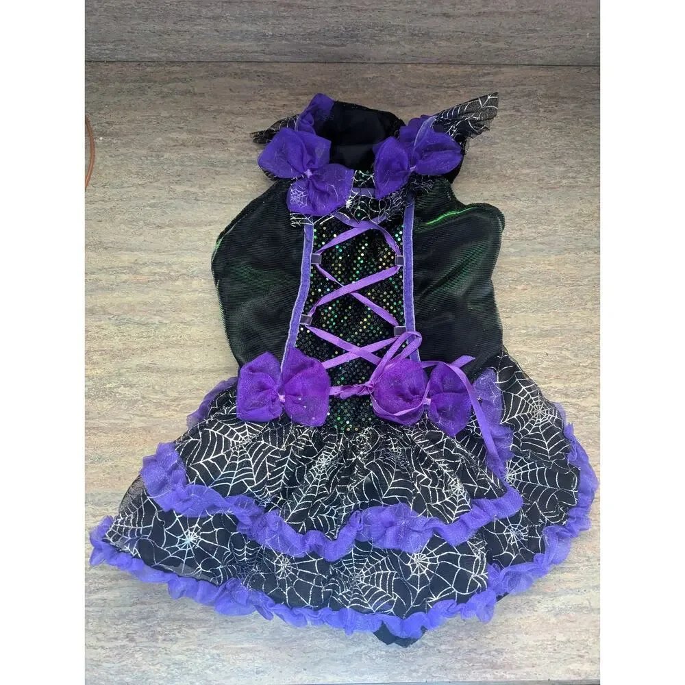 Purple Witch Halloween Dog Costumes Size 16